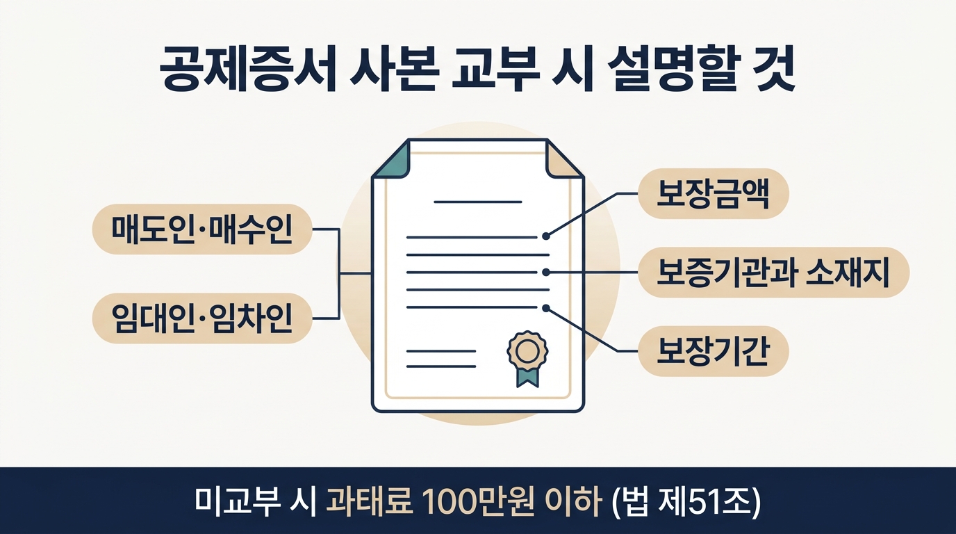공제증서 교부 의무: 설명할 3가지 항목과 과태료 100만원 이하 정리