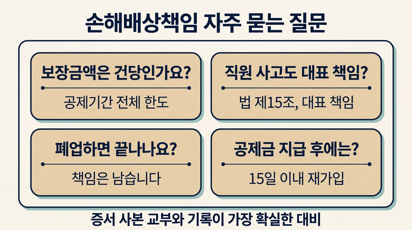 중개사고 손해배상책임 자주 묻는 질문 4가지와 답 한 줄 카드