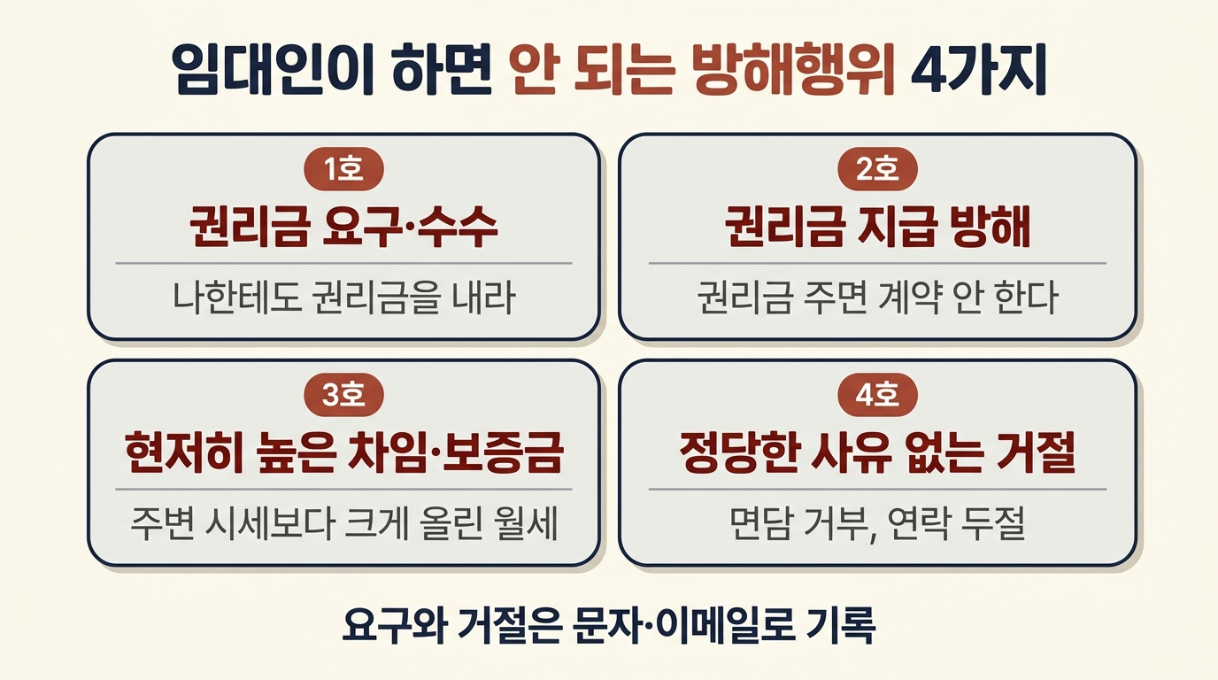 임대인이 하면 안 되는 권리금 회수 방해행위 4가지와 현장에서 보이는 모습