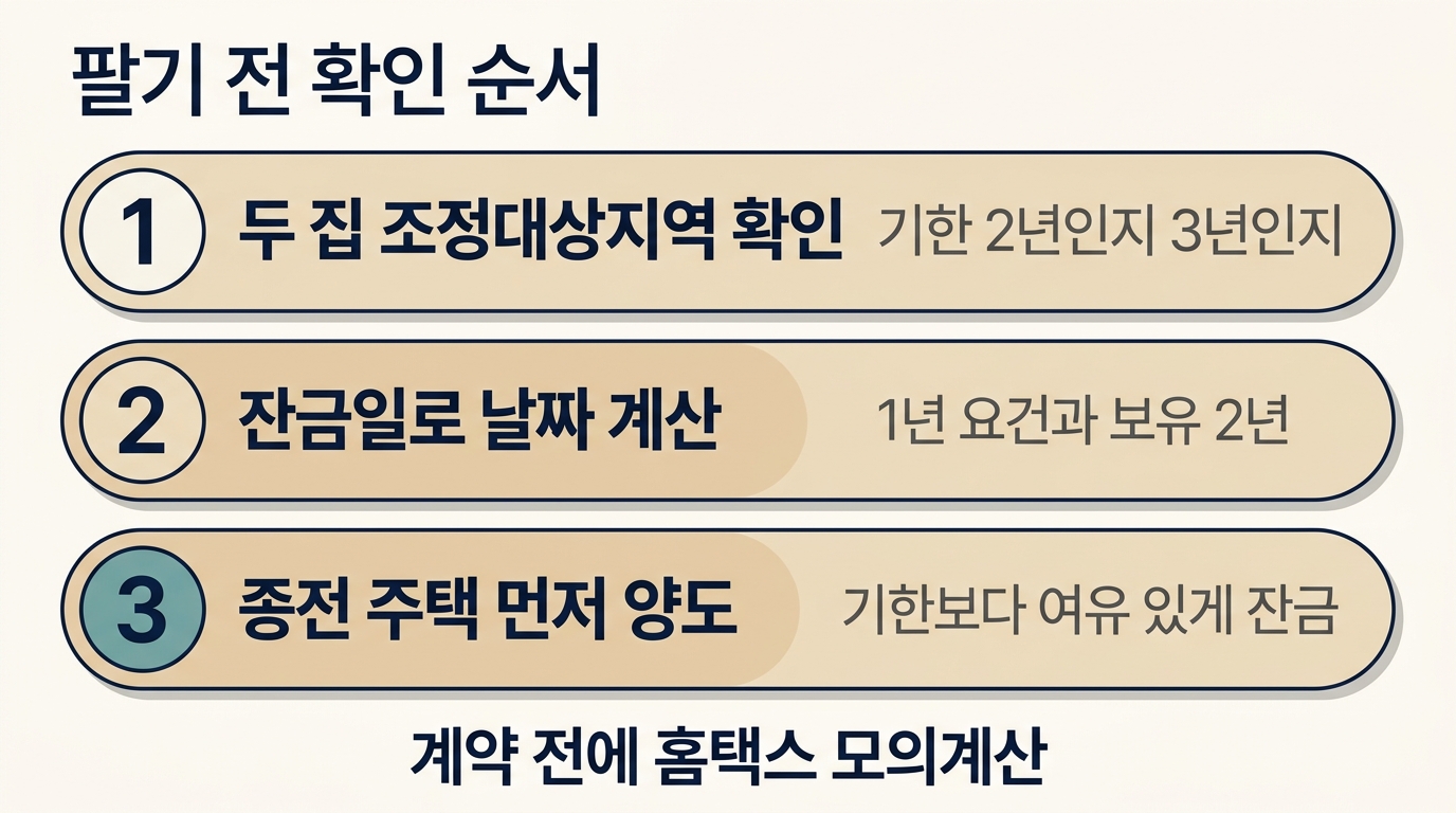 일시적 2주택 양도세 비과세 핵심 3가지와 확인 순서 체크리스트