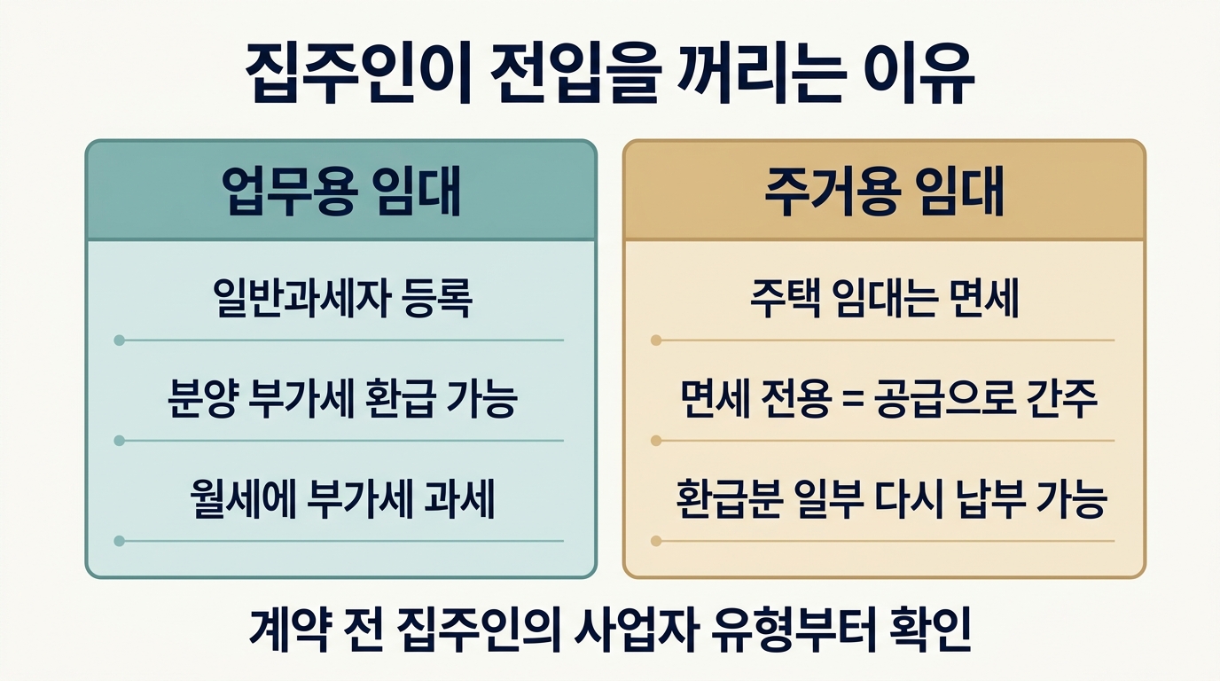 오피스텔 임대 부가세 비교: 업무용 임대는 과세, 주거용 임대는 면세와 환급분 재납부