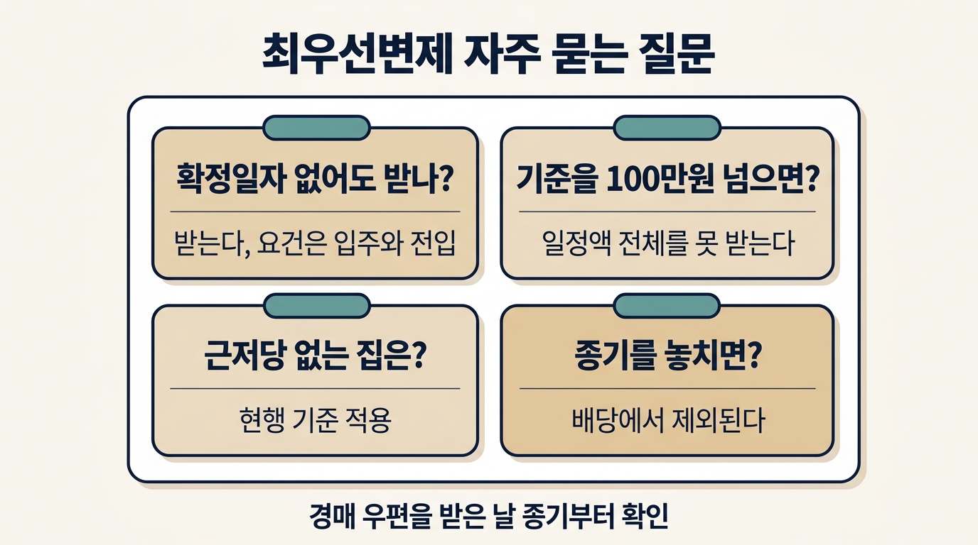 최우선변제 자주 묻는 질문 5가지와 한 줄 답 확정일자 종기 월세
